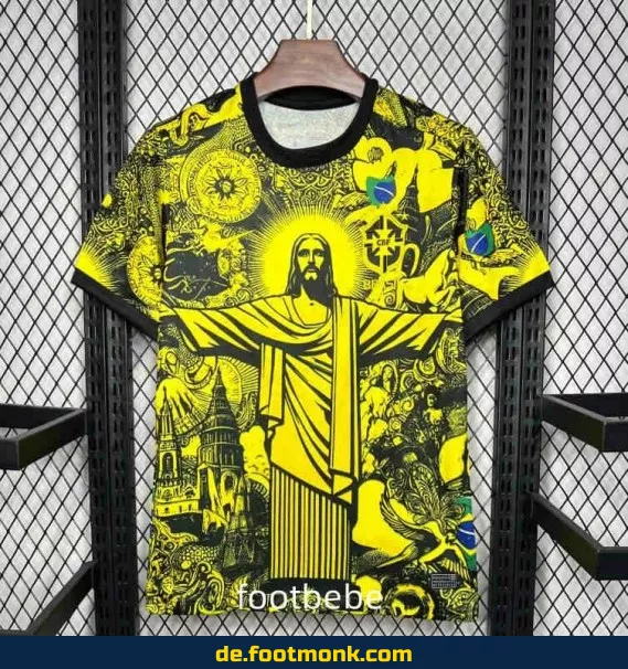 Brasilien 2024/2025 Fußballtrikot Christ Rédempteur Gelb – Authentisches Nationaltrikot für Herren, Damen & Kinder