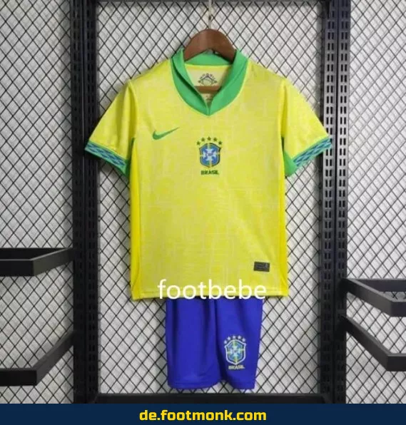 Kinder-Fußballtrikot Brasilien 2024/2025 Heim Gelb