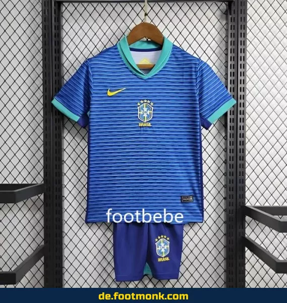 Brasilien Kindertrikot 2024 Blau – Sonderedition