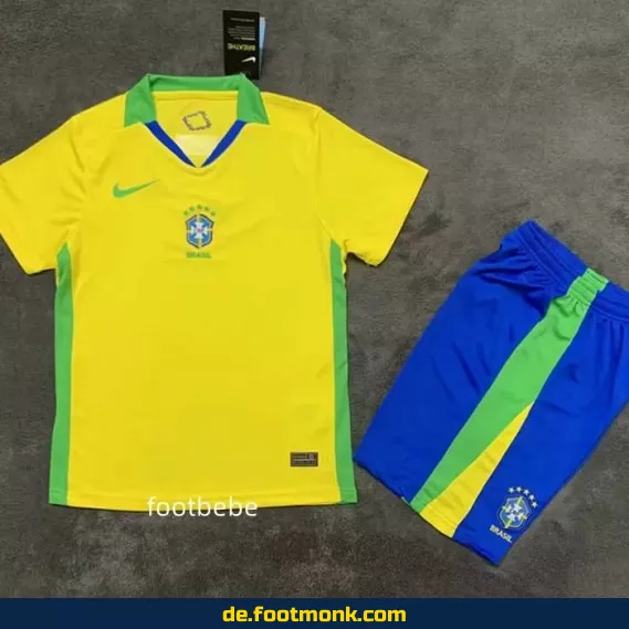 Brasilien Kinder Fußballtrikot 2025 – Gelb | Günstige Fussballtrikots online kaufen