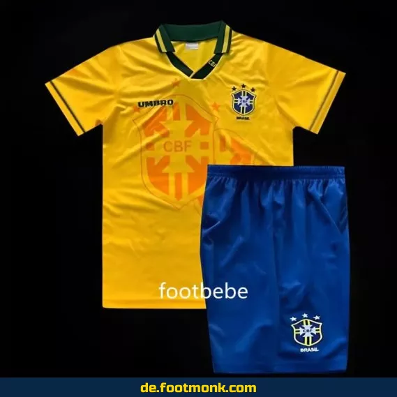 Vintage Brasilien Kinder Fußballtrikot 1994 Heim - Retro Fußballtrikots für Kinder, Authentische Fussballtrikots günstig kaufen
