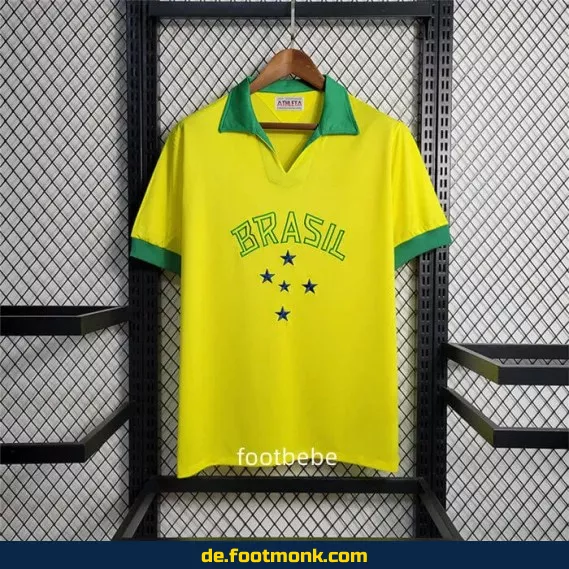 Brasilien Vintage Fußballtrikot 1958 Heim – Retro Fussballtrikot Herren/Damen/Kinder – Authentisches WM-Trikot
