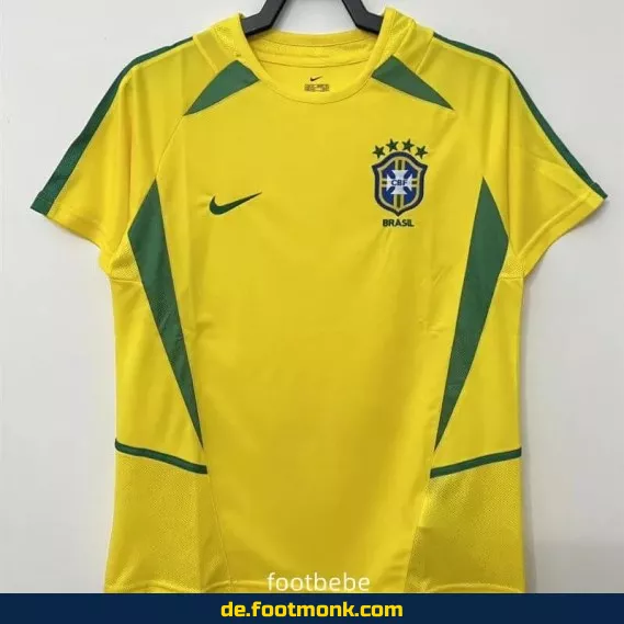 Brasilien Vintage Heimtrikot 2002 – Retro Fußballtrikot Herren/Damen/Kinder – Authentisches WM-Trikot