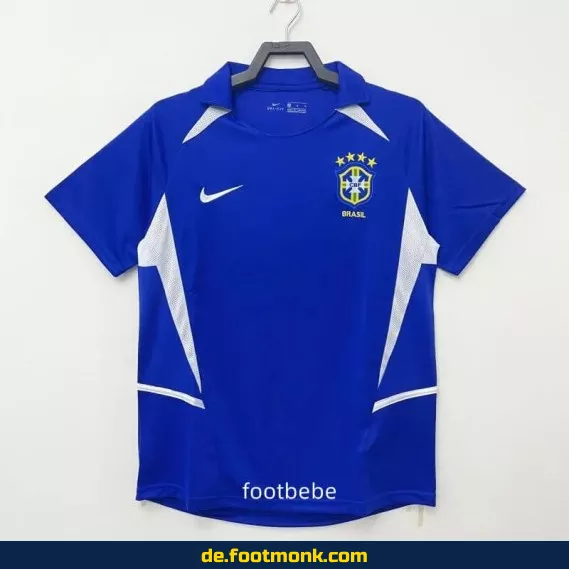 Brasilien Vintage Fußballtrikot 2002 Auswärts – Retro Herren Damen Kinder – Authentisches WM Trikot