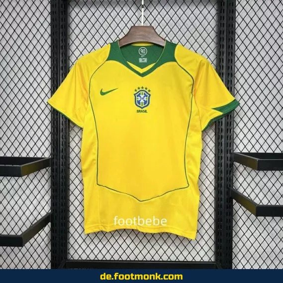 Brasilien Vintage Fußballtrikot 2004 Heim – Retro Fussballtrikot Herren/Damen/Kinder