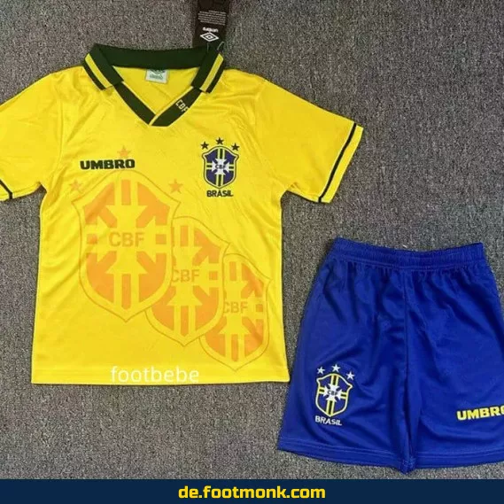 Brasilien Vintage Kinder-Fußballtrikot 1994 Heim - Original Fußballtrikot kaufen