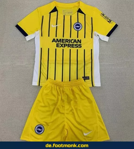 Brighton Kinder Fußballtrikot 2024/2025 Auswärts gelb – Günstige Fussballtrikots für Kinder
