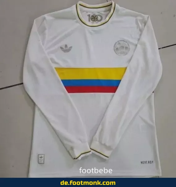Colombia 2024/2025 100 Jahre Weißes Langarm-Fußballtrikot – Authentisches Herren Trikot – Günstige Fußballtrikots online kaufen