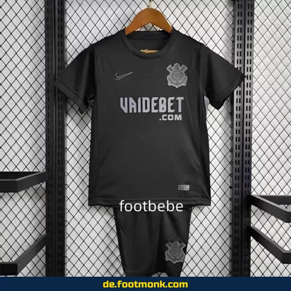 SC Corinthians Kinder Fußballtrikot 2024/2025 Auswärts Schwarz – Günstige Fussballtrikots Online Kaufen