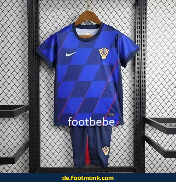 Kroatien Kinder Fußballtrikot 2024 Auswärts blau – Günstige Fussballtrikots online kaufen