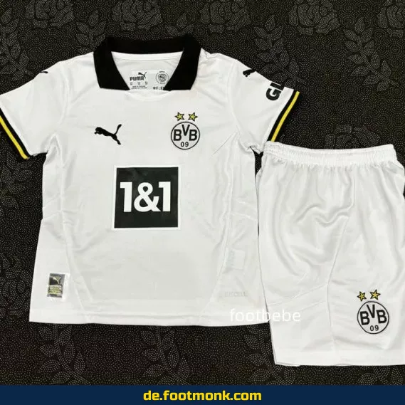Borussia Dortmund Kinder Trikot 2024/2025 Drittes Trikot weiß – Günstige Fußballtrikots online kaufen | Authentische Vereinstrikots für Kinder