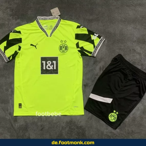 Borussia Dortmund Kinder Trikot 2025/2026 – Fluo Grün | Günstige Fußballtrikots für Kinder | Authentisches Vereinstrikot | Fußballtrikot online kaufen