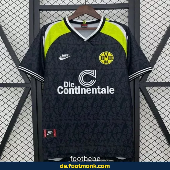 BVB Vintage Trikot 1995/96 Auswärts – Retro Fußballtrikot Herren/Damen/Kinder – Authentisches Borussia Dortmund Trikot – Fußballtrikots günstig kaufen