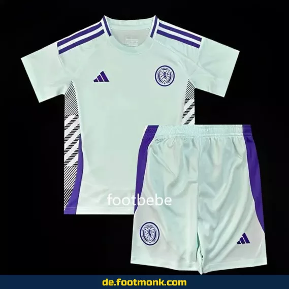 Schottland Kinder Fußballtrikot 2024 Auswärts weiß – Günstige Fussballtrikots für Kinder