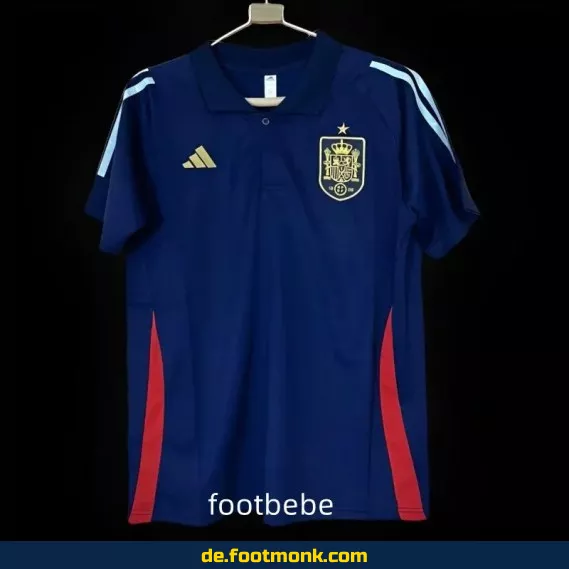 Spanien Heimtrikot 2024 – Marineblaues Polo-Fußballtrikot für Herren – Authentisches EM Trikot