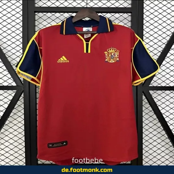 Vintage Spanien Fußballtrikot 2000 Heim - Original Retro Trikot Deutschland Fans