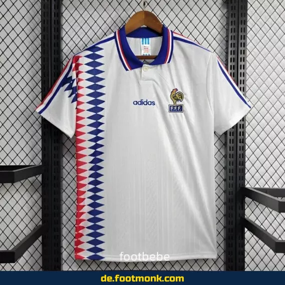 Frankreich Vintage Fußballtrikot 1994 - Weißes Auswärtstrikot | Retro Fussballtrikot | Authentisches Sammlerstück