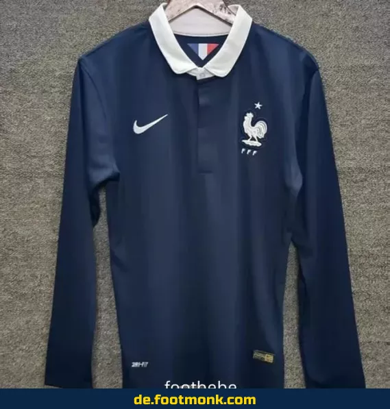 Frankreich Vintage Fußballtrikot 2014 Heim Herren Langarm – Authentisches Retro Trikot