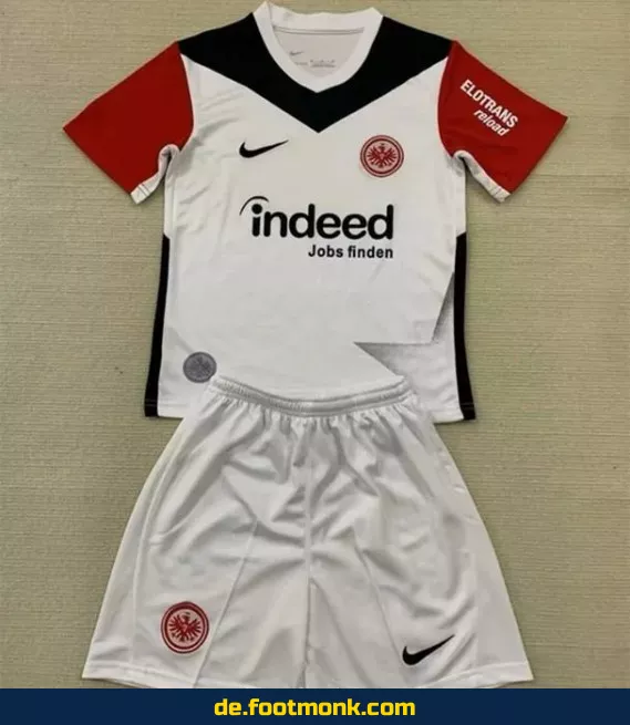 Frankfurt Kinder Fußballtrikot 2024/2025 Heim weiß – Günstige Fussballtrikots für Kinder | Authentisches Vereinstrikot | Personalisierbar