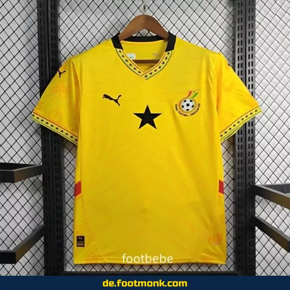 Ghana Auswärtstrikot 2024/2025 – Gelb | Fußballtrikot Herren/Damen/Kinder | Authentisches Nike/Adidas Trikot | Personalisierbar mit Nummer & Name
