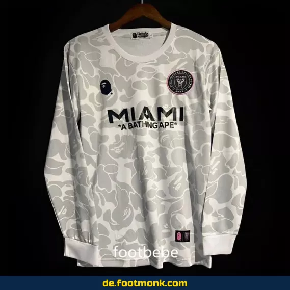 Inter Miami x BAPE Langarm-Trikot 2023/2024 Weiß – Authentisches Fußballtrikot Herren | Günstige Vereinstrikots | Nike/Adidas Kollektion