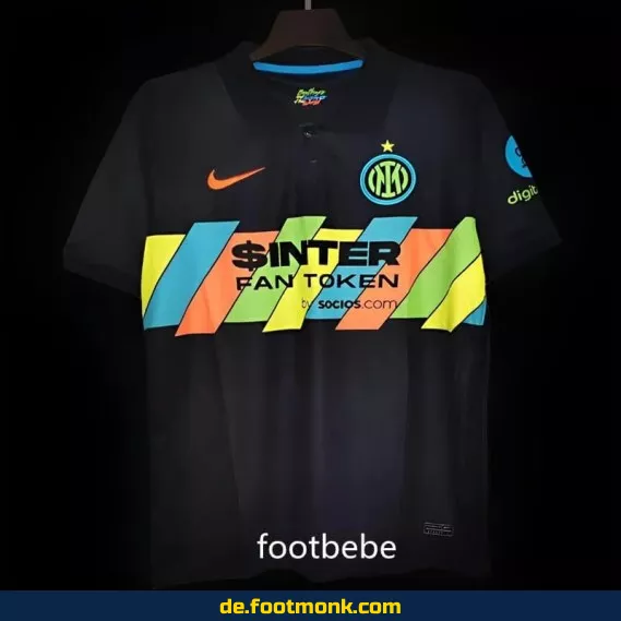 Inter Milan Vintage Trikot 2021/2022 – Drittes Trikot in Schwarz | Retro Fußballtrikot | Herren Damen Kinder | Authentisches Vereinstrikot