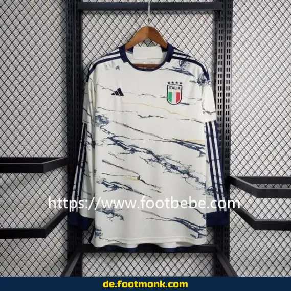 Fußballtrikot Italien 2023 Auswärts weiß Langarm – Authentisches Herren Trikot