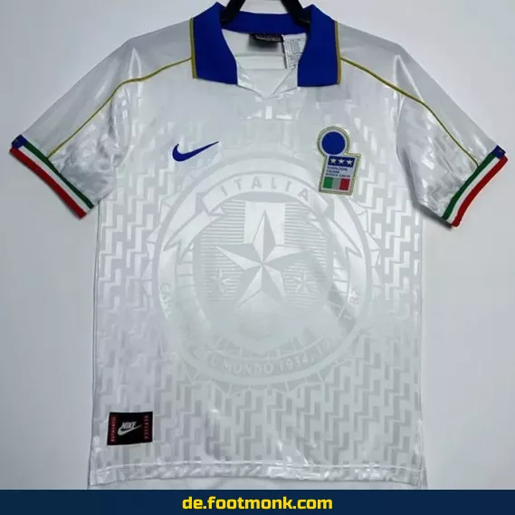 Vintage Italien Fußballtrikot 1995 - Weißes Auswärtstrikot - Retro Fussballtrikot Herren/Damen