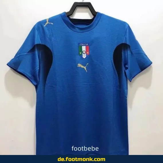 Original Italien Vintage Fußballtrikot 2006 Heim – Blaues Retro Trikot für Herren & Damen