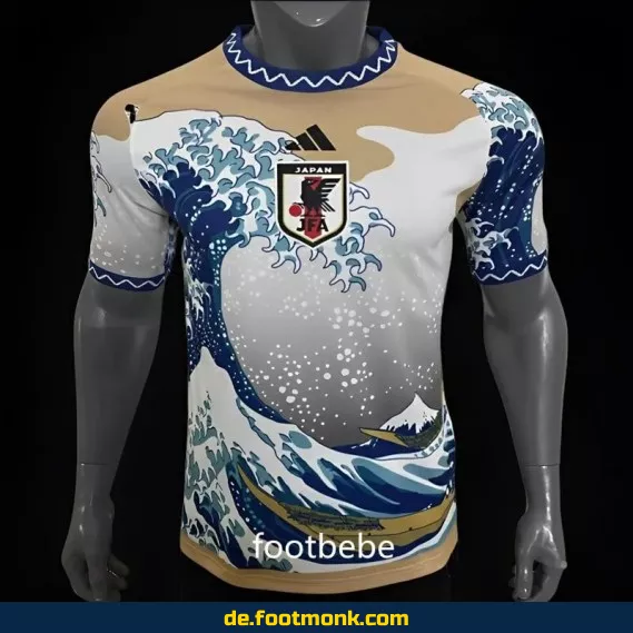 Japan Fußballtrikot 2023/2024 – The Great Wave of Kanagawa – Authentisches Retro-Design – Herren, Damen & Kinder – Personalisierbar