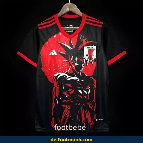 Fußballtrikot Japan 2024 Dragon Ball Goku rot-schwarz – Authentisches Anime-Design | Herren, Damen & Kinder | Personalisierbar | Nike/Adidas Style | Retro & Limitierte Edition