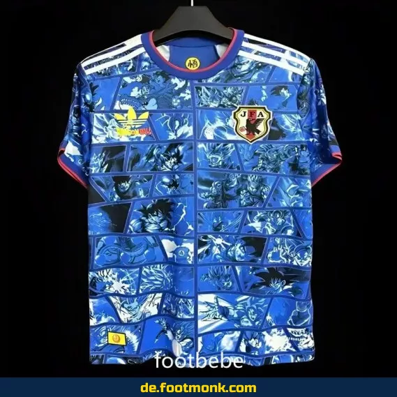 Fußballtrikot Japan 2024 Dragon Ball Wukong blau – Authentisches DBZ Trikot für Herren, Damen & Kinder | Personalisierbar | Nike/Adidas | Günstig online kaufen