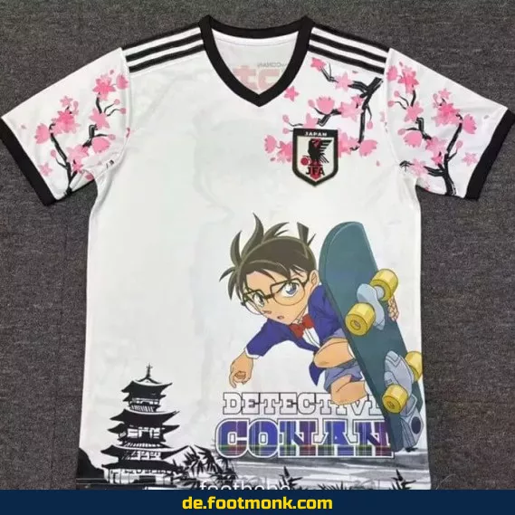 Authentisches Japan Fußballtrikot 2025/2026 – Détective Conan Edition (Weiß) – Herren, Damen & Kinder | Personalisierbar | Nike/Adidas | Bundesliga & WM Stil