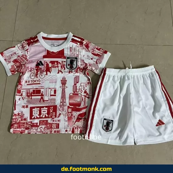 Japan Fußballtrikot Kinder 2024/2025 – Weiß & Rot – Günstige Fussballtrikots Online Kaufen