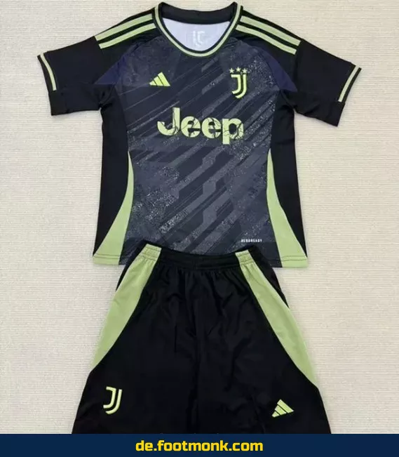 Juventus Kinder Fußballtrikot 2025 – Schwarz | Günstige Fussballtrikots Online Kaufen | Authentisches Vereinstrikot für Jungen & Mädchen