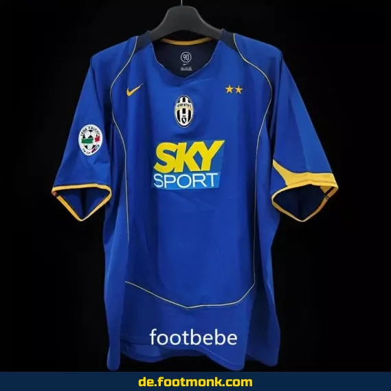 Juventus Vintage Trikot 2004/2005 – Blaues Auswärtstrikot | Retro Fußballtrikot | Herren Damen Kinder | Authentisches Vereinstrikot