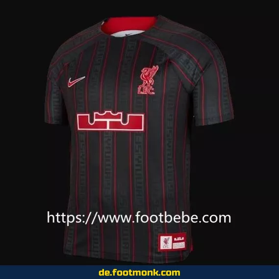 Liverpool Trikot 2023 X LeBron James – Offizielles Herren Fußballtrikot in Schwarz | Authentisches Nike Vereinstrikot | Personalisierbar mit Name & Nummer | Fußballtrikots günstig online kaufen