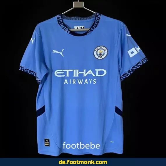 Manchester City Heimtrikot 2024/2025 – Blaues Fußballtrikot für Herren, Damen & Kinder | Authentisches Vereinstrikot von Nike | Personalisierbar mit Name & Nummer