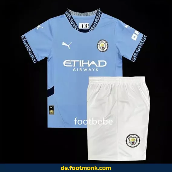 Manchester City Heimtrikot 2024/2025 Kinder – Blaues Fußballtrikot für Jungen & Mädchen | Günstige Fussballtrikots online kaufen