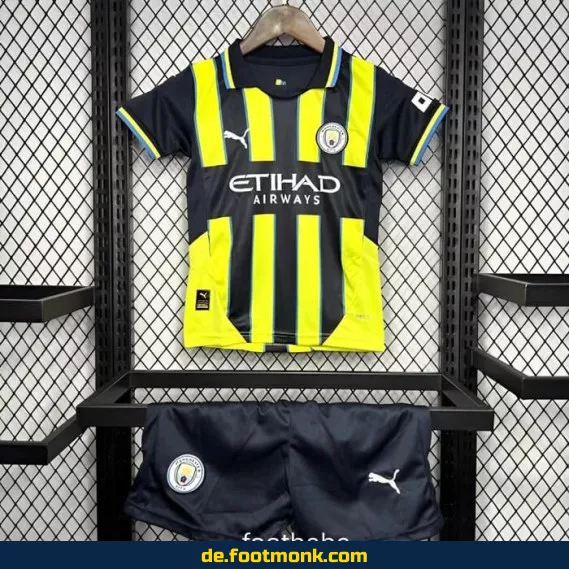 Manchester City Auswärtstrikot 2024/2025 Kinder – Gelb | Günstige Fußballtrikots online kaufen | Authentisches Nike/Adidas Vereinstrikot | Personalisierbar mit Nummer & Name
