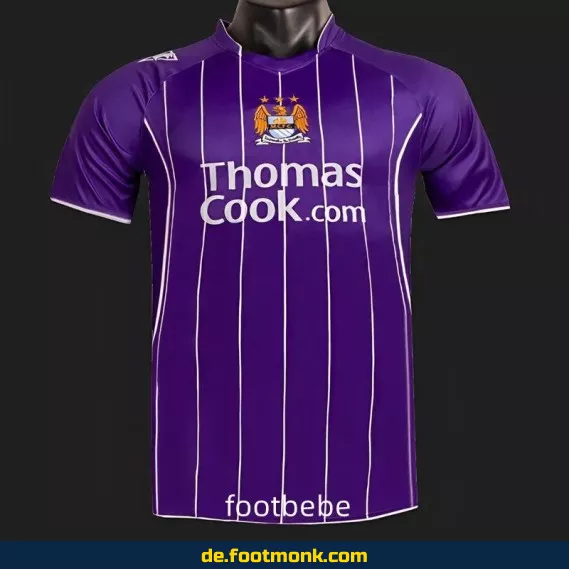 Manchester City Vintage Trikot 2007/2008 – Außen Violet – Retro Fußballtrikot Herren/Damen (Authentisch, Nike/Adidas)