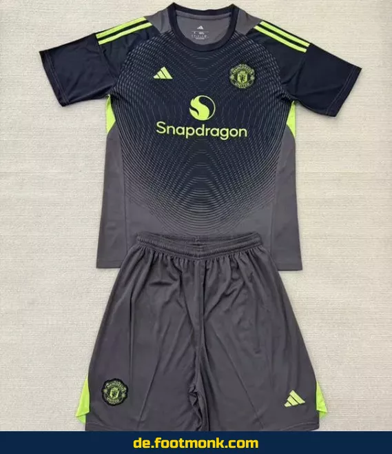 Manchester United Kinder Fußballtrikot 2025/2026 schwarz – Günstige Fussballtrikots online kaufen