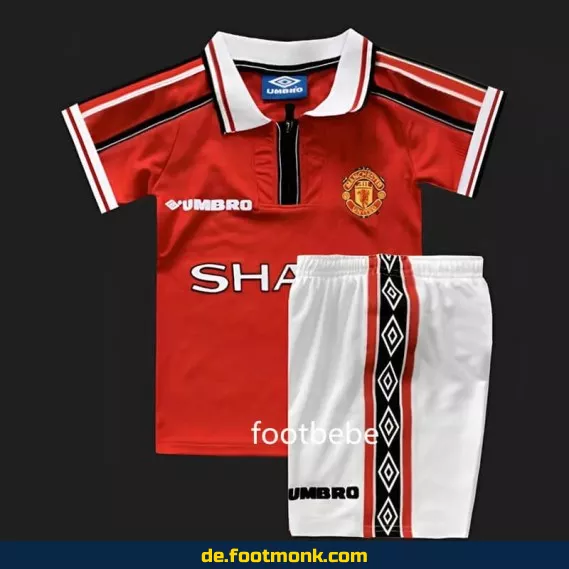 Vintage Manchester United Heimtrikot Kinder 1998/99 - Authentisches Retro Fußballtrikot | Günstige Fussballtrikots für Jungen & Mädchen