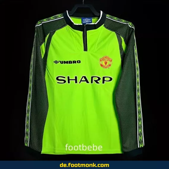 Vintage Manchester United Torwart-Trikot 1998/99 – Retro Fußballtrikot Herren (Langarm) – Authentisches Vereinstrikot von Adidas