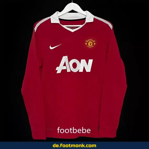 Manchester United Vintage Trikot 2010/2011 Heim Herren Langarm – Authentisches Retro Fußballtrikot
