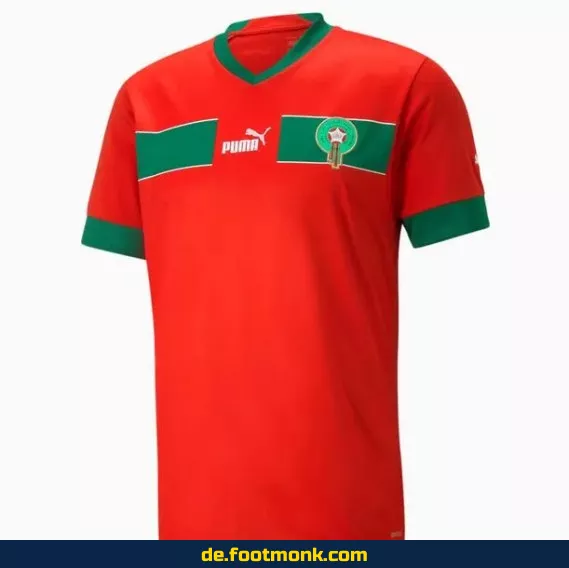 Marokko Heimtrikot WM 2022 Rot – Authentisches Fußballtrikot Herren/Damen/Kinder | Günstig online kaufen