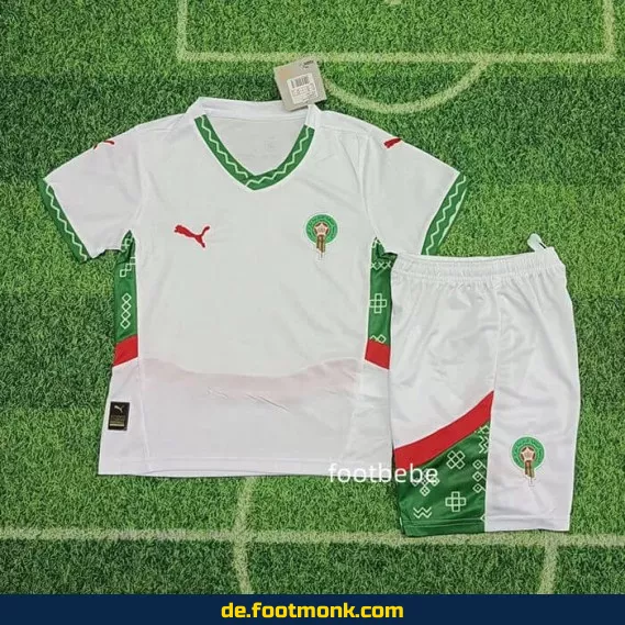 Marokko Kinder Fußballtrikot 2024/2025 Weiß – Günstige Fussballtrikots für Kinder online kaufen