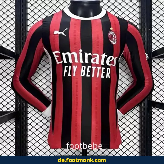 AC Milan Heimtrikot 2024/2025 Langarm – Authentisches Fußballtrikot Herren | Günstige Vereinstrikots | Nike/Adidas | Personalisierbar