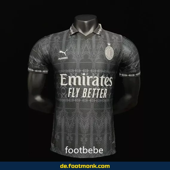 AC Milan x PLEASURES Heimtrikot 2023/2024 – Offizielles Herren Fußballtrikot in Schwarz | Authentisches Vereinstrikot | Nike Fußballtrikot | Personalisierbar mit Beflockung