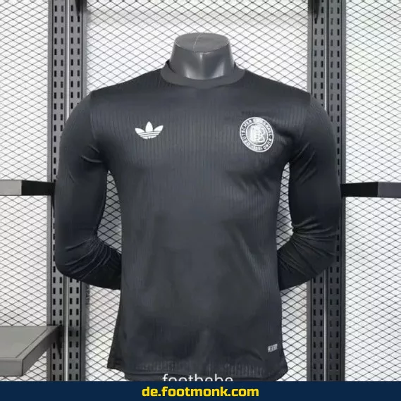 Deutschland Heimtrikot 2024 Herren – Langarm Fußballtrikot (schwarz) – Offizielles DFB Trikot – 125 Jahre Jubiläumsedition – Personalisierbar mit Name & Nummer
